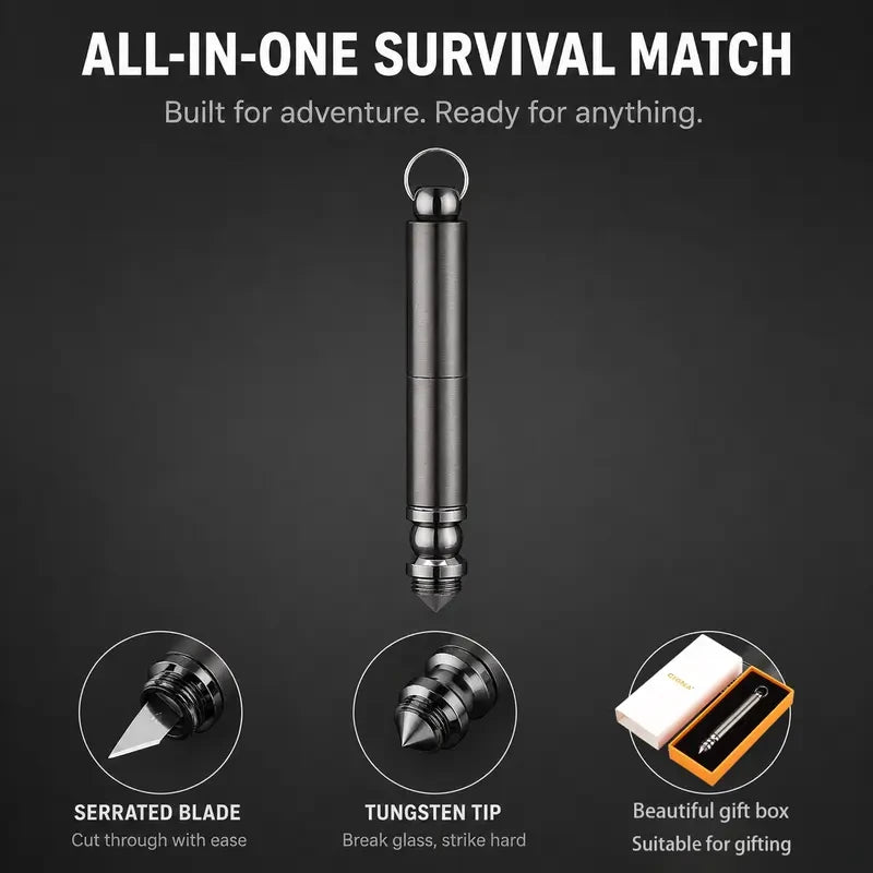 Windproof Metal Match Keychain