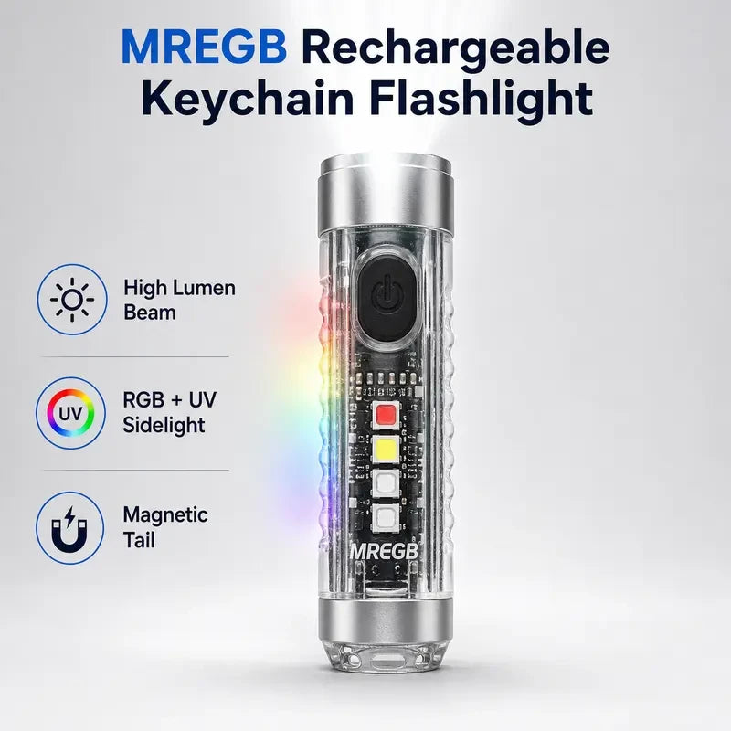MREGB Rechargeable Magnetic Keychain Flashlight