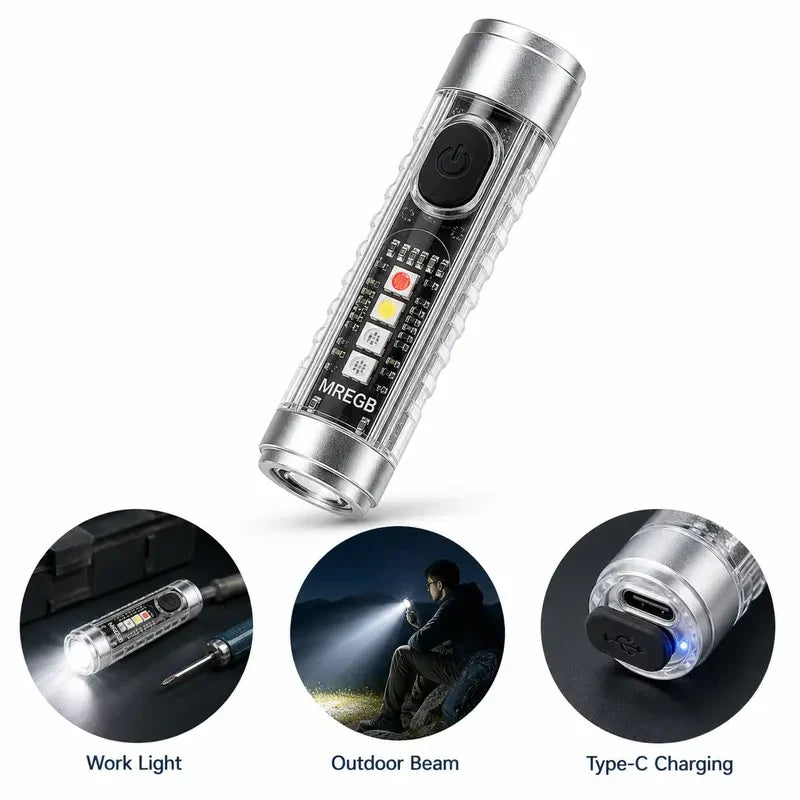 MREGB Rechargeable Magnetic Keychain Flashlight