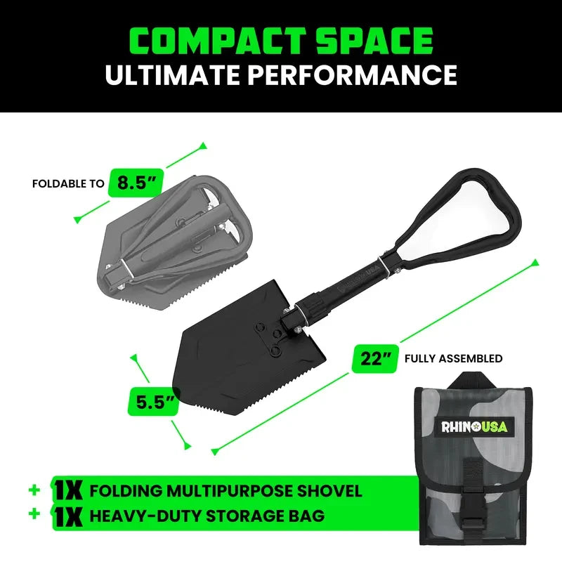Folding Carbon Steel Survival Shovel