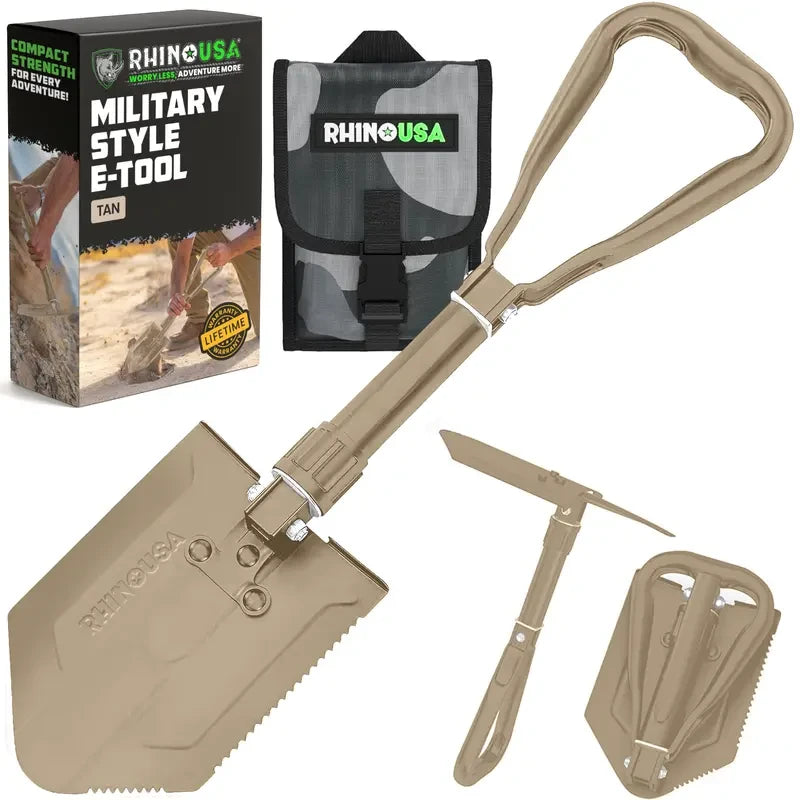 Folding Carbon Steel Survival Shovel