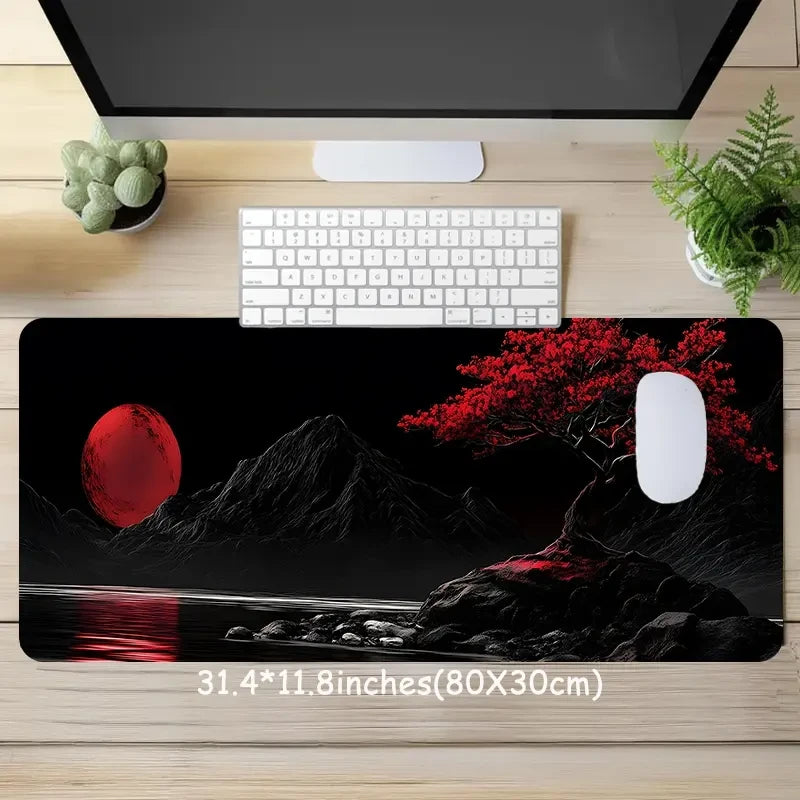 Japanese Moon Tree Gaming Desk Mat
