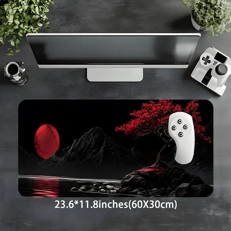 Japanese Moon Tree Gaming Desk Mat