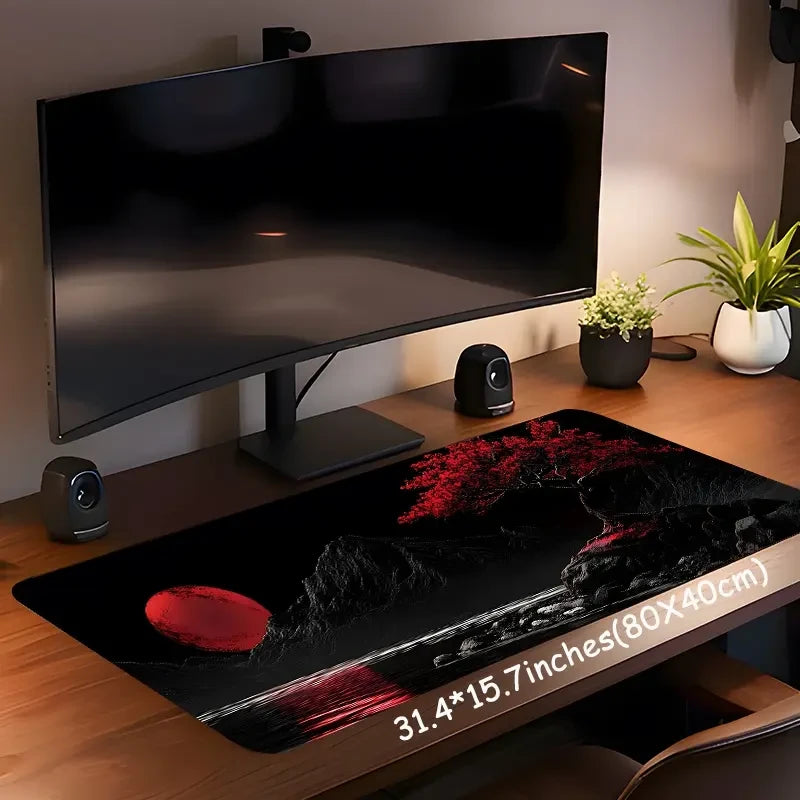 Japanese Moon Tree Gaming Desk Mat