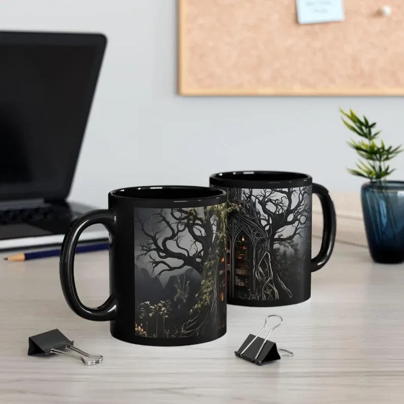 Forest Library Ceramic Mug