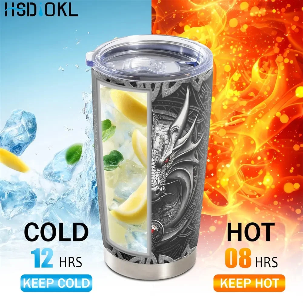 Dragon Motif Stainless Steel Tumbler