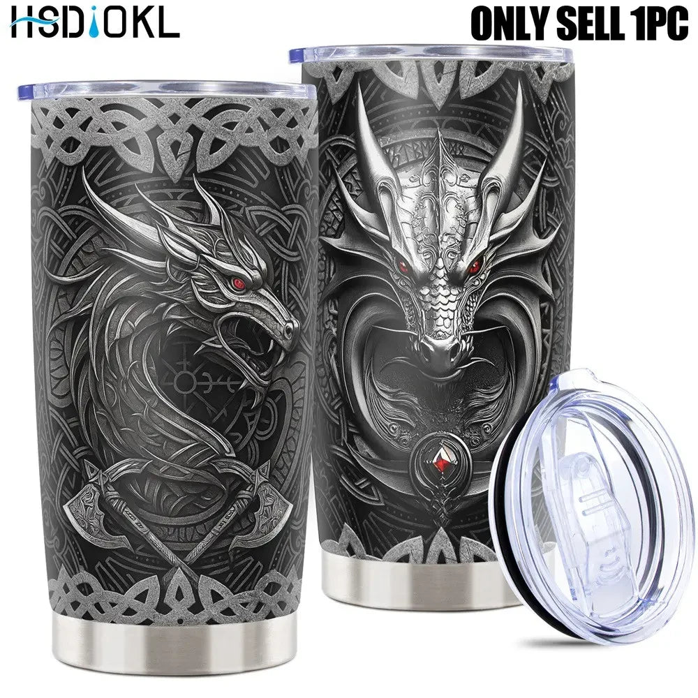 Dragon Motif Stainless Steel Tumbler