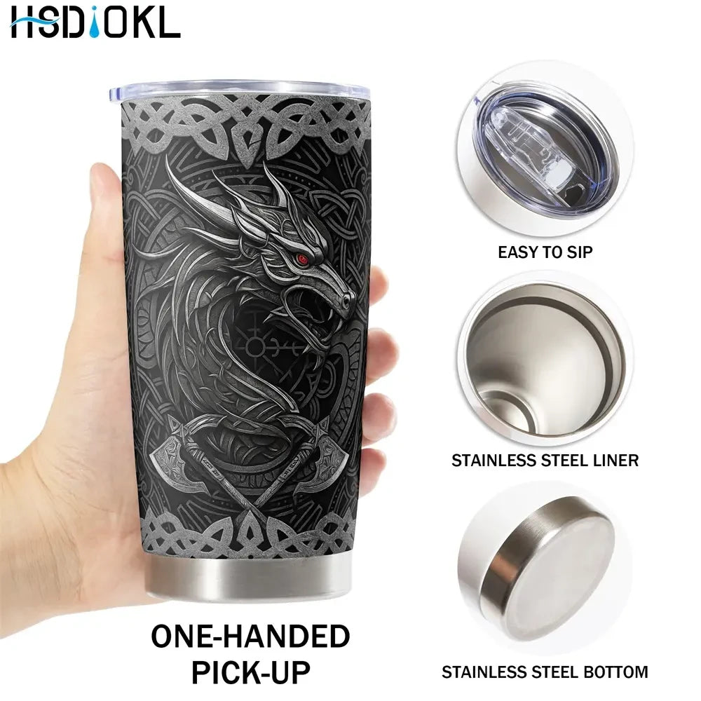 Dragon Motif Stainless Steel Tumbler