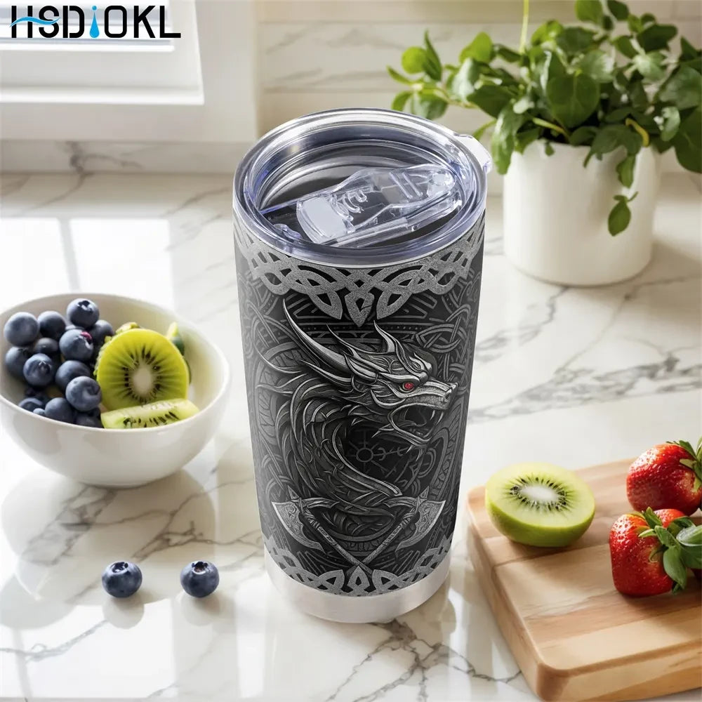 Dragon Motif Stainless Steel Tumbler