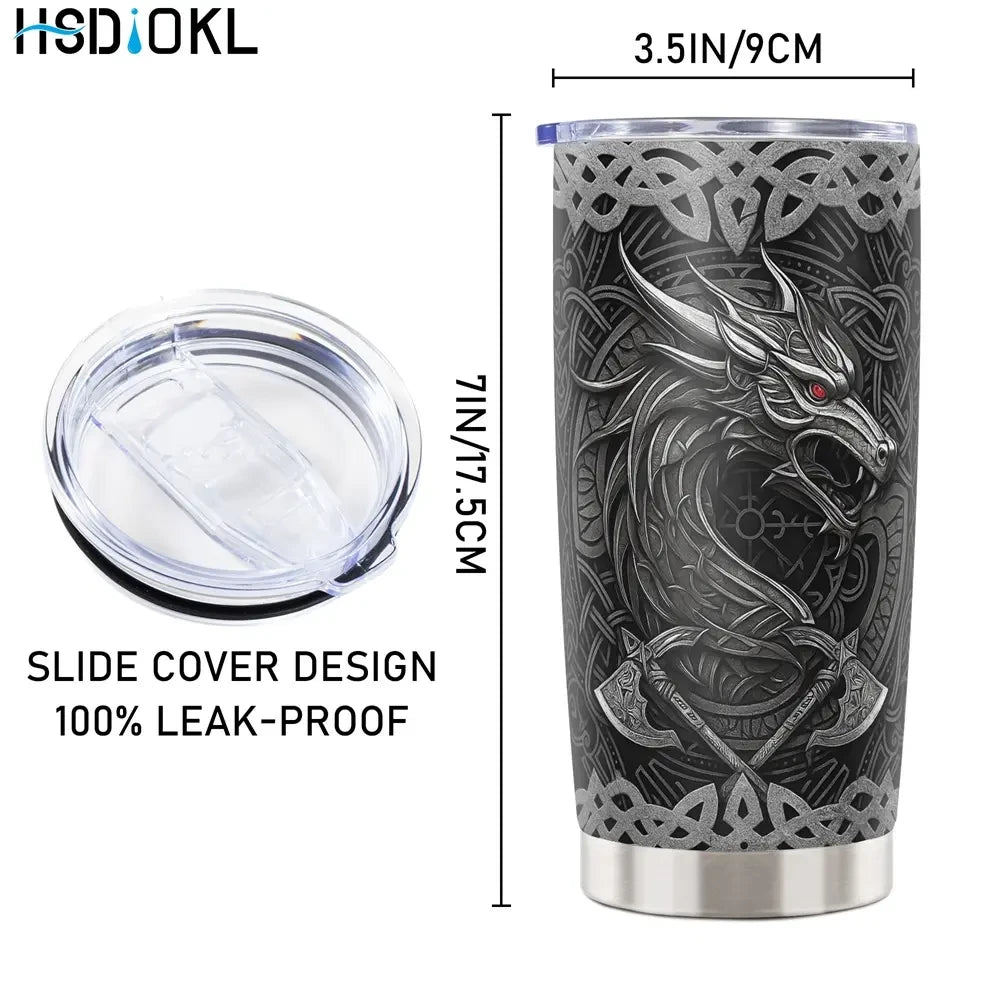 Dragon Motif Stainless Steel Tumbler