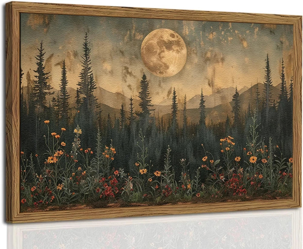 Textured Moon Forest Wall Art