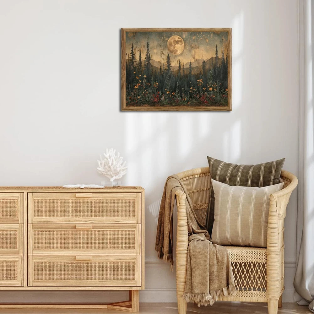 Textured Moon Forest Wall Art