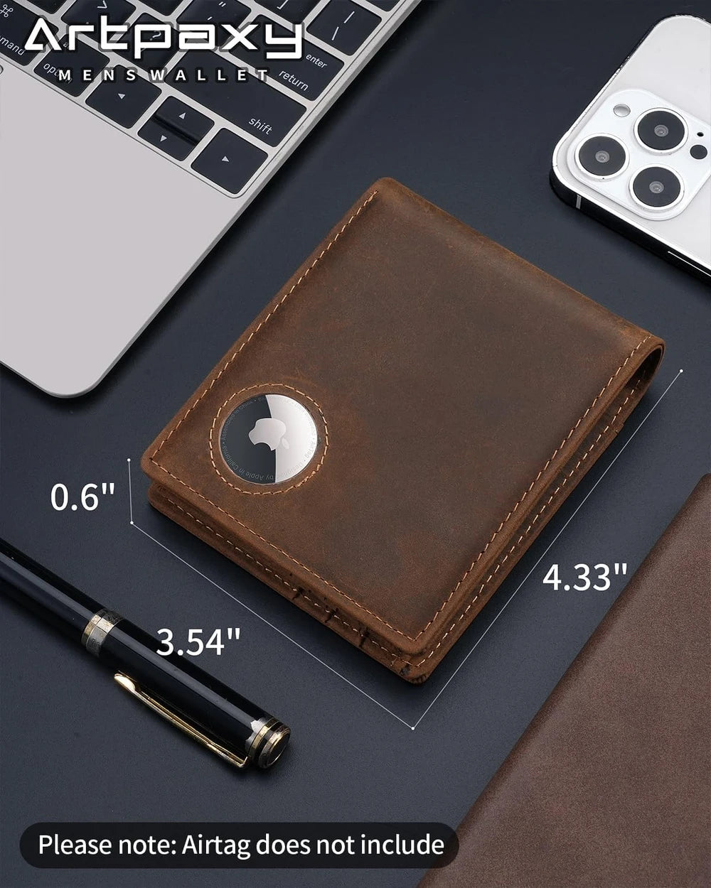 Leather Airtag Bifold Wallet