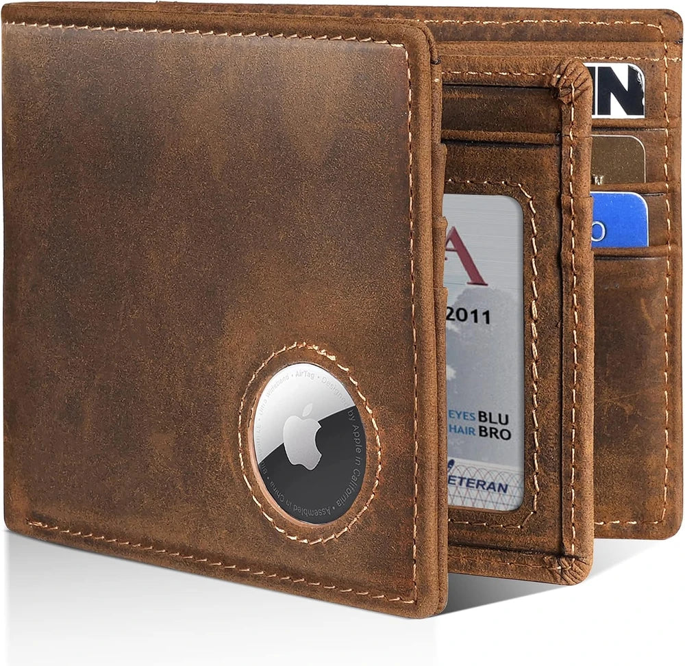 Leather Airtag Bifold Wallet