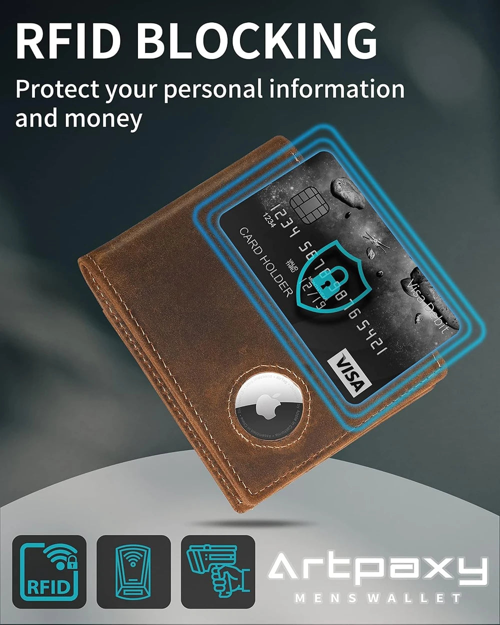 Leather Airtag Bifold Wallet
