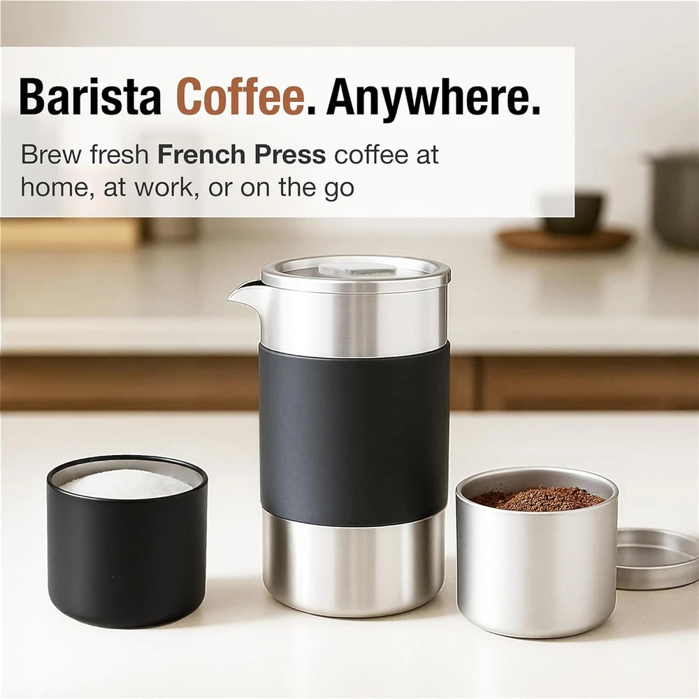 Portable Stainless French Press Set