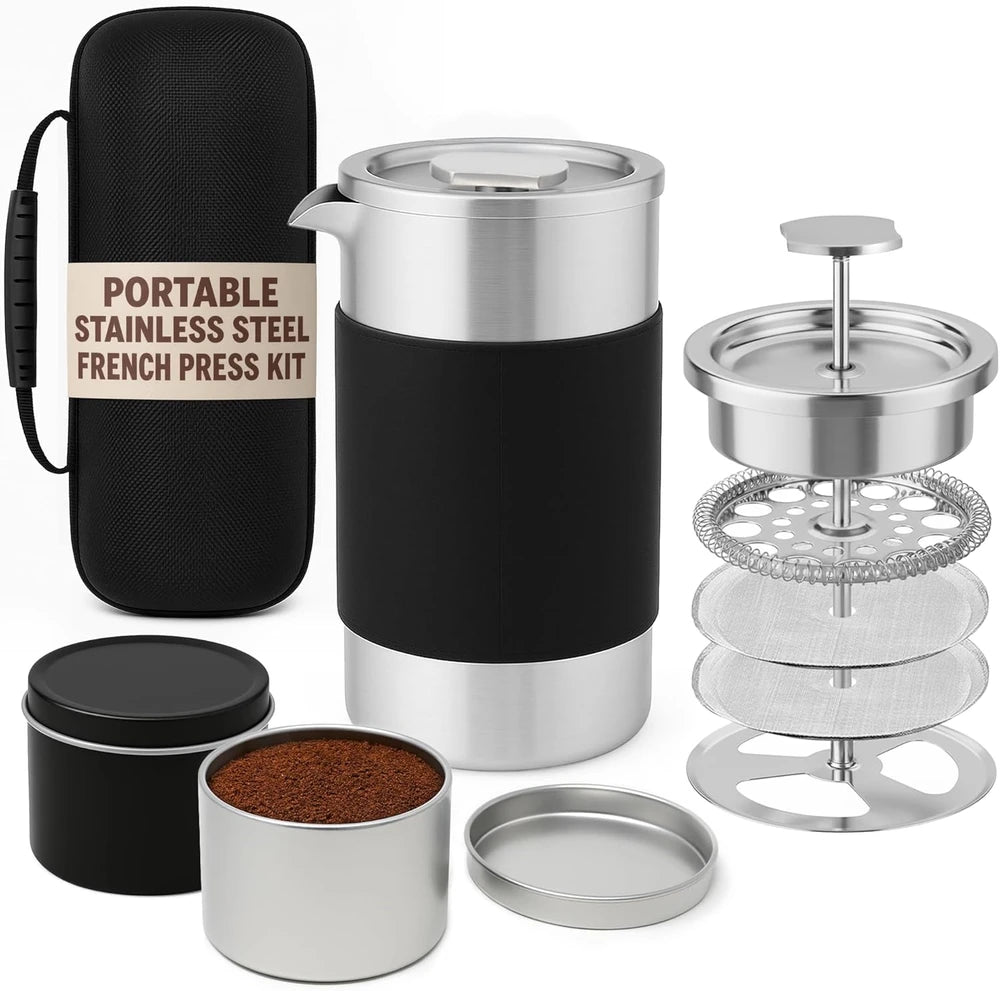 Portable Stainless French Press Set
