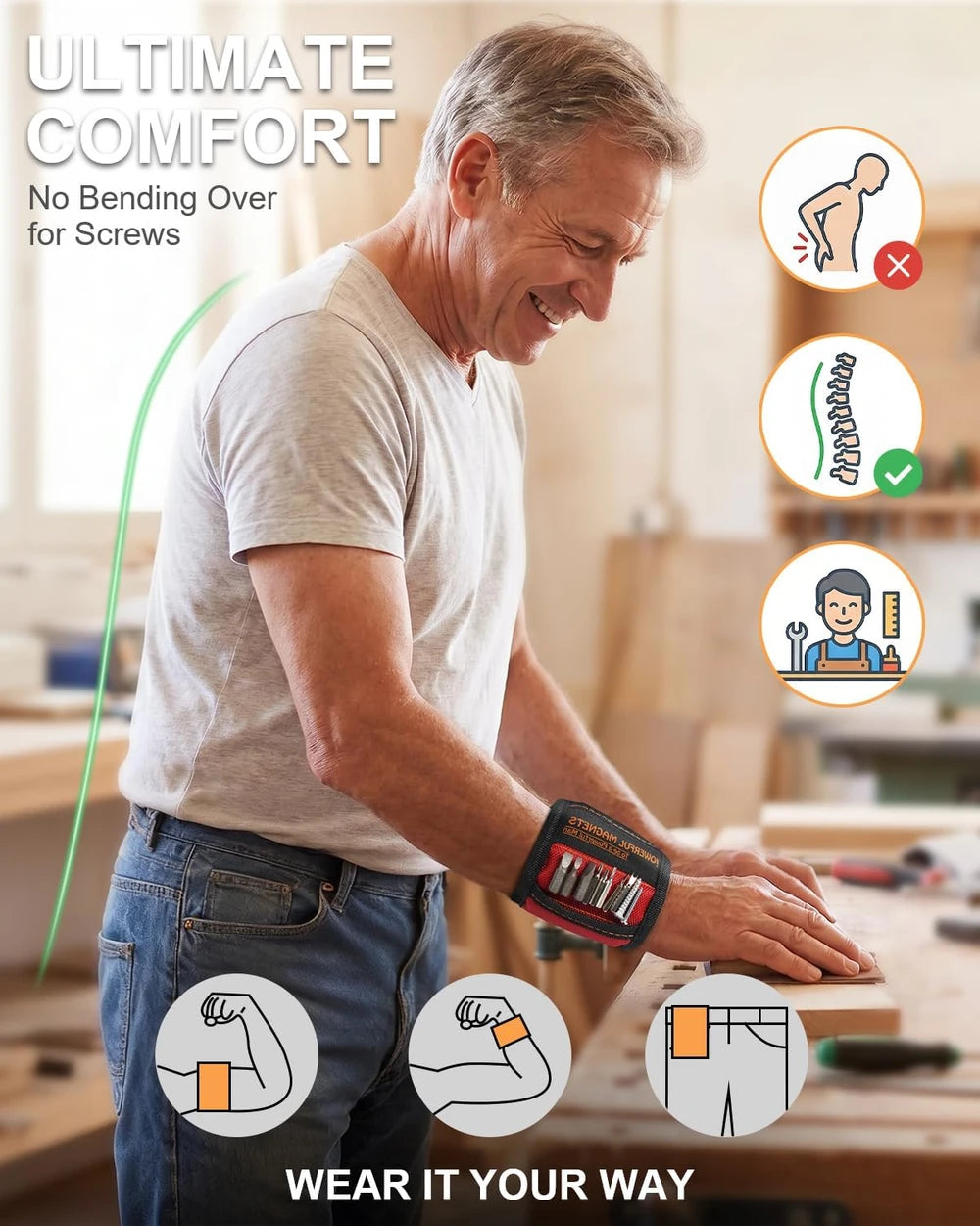 Magnetic Screw Holder Wristband