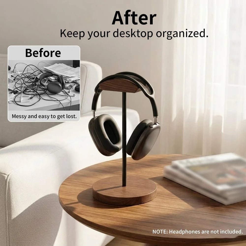 Minimalist Wooden Headphone Stand