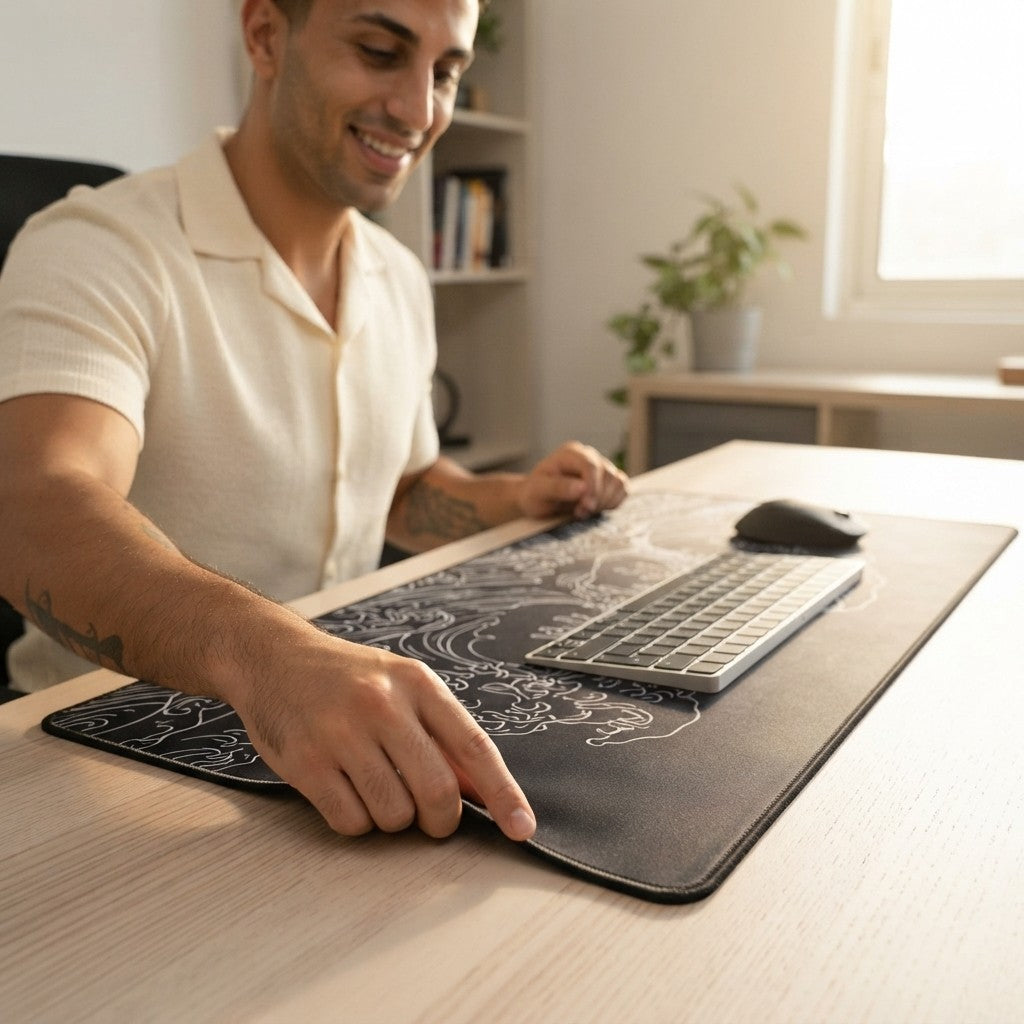 Japanese Wave Gaming Desk Mat